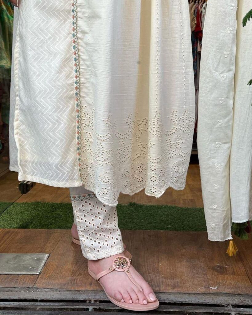 Cotton Chikankari Embroidered Kurta Set with Pants and Dupatta